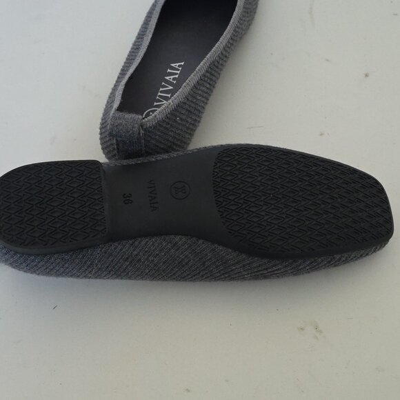 New VIVAIA | Merry Square-toe Flats Gray Sz 36 - Picture 5 of 5